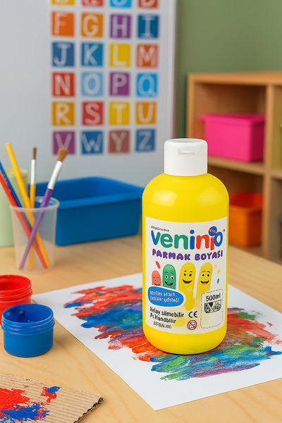Venino 500 ML Parmak Boya - Elden Kolayca Çıkar - Süper Kalite Canlı Ana Renkler