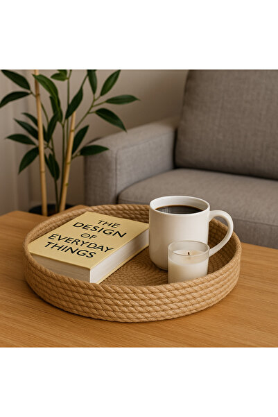 ÖRGÜM Καλάθι Διακοσμητικό Ψάθινο Οργανωτής Γιούτας 25x5 εκ