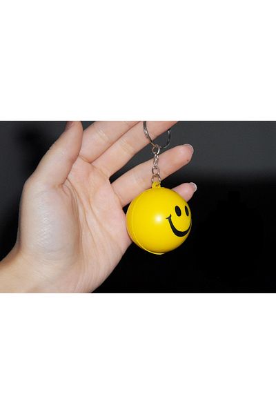 ForWhat سلسلة مفاتيح بتصميم كرة الضغط على شكل وجه مبتسم لهدية المكتب المنزلي