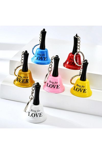 ForWhat Reception Bell Hand Bell Model Keychain for Office Home Office Gift