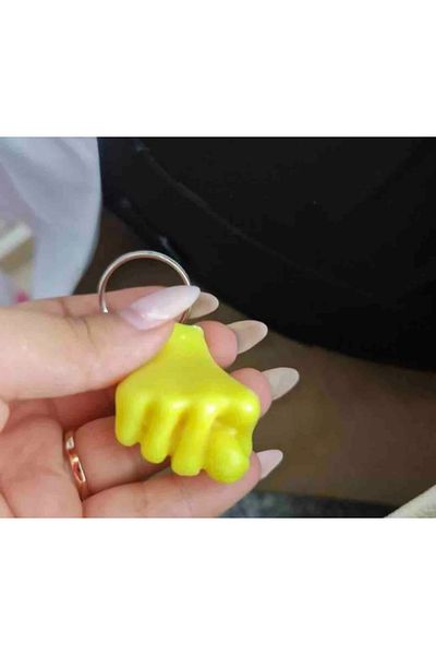 ForWhat سلسلة مفاتيح صفراء لطيفة من Muzip Nah Espirit كهدية للمكتب المنزلي