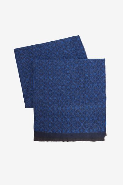 ALTINYILDIZ CLASSICS Men's Navy Blue Patterned Standard Fit Scarf