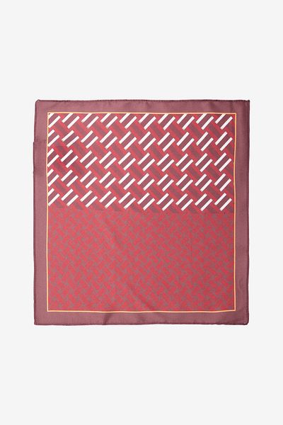 ALTINYILDIZ CLASSICS Men's Burgundy-Red Patterned Handkerchief
