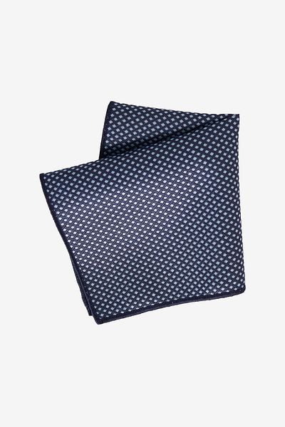 ALTINYILDIZ CLASSICS Men's Blue-Navy Blue Patterned Tie-Pocket Square Set
