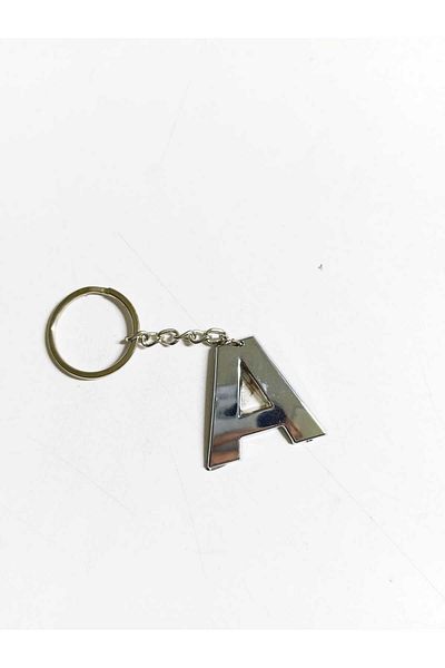 ForWhat A-Letter Plastic Chrome Plated Plastic Bag Ornament Keychain for Bureau Home Office Gift