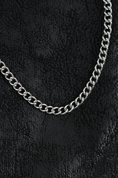 ForWhat قلادة من الفولاذ الفضي الكلاسيكي البيضاوي على طراز زينك للرجل المحتشم