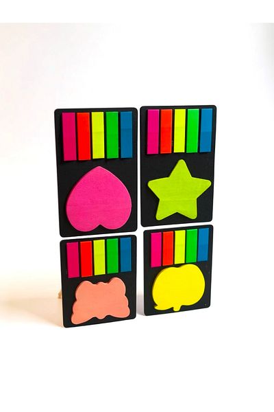 Yenigeldi ورق ملاحظات لاصق ملون على شكل 4 قطع Post-it + ملصقات صفحة Post it