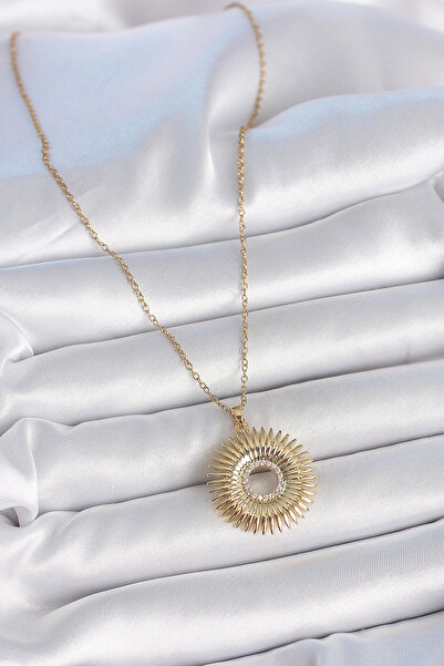 ForWhat قلادة نوڤا ستار مع سلسلة من الفولاذ الذهبي والزركون للمرأة الأنيقة