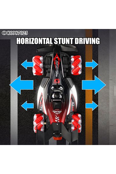 LIVVY RC Stunt Drift Car Toy 1:12 – 4WD Rechargeable with Spray, Lights, Music & 360° Spins for Kids