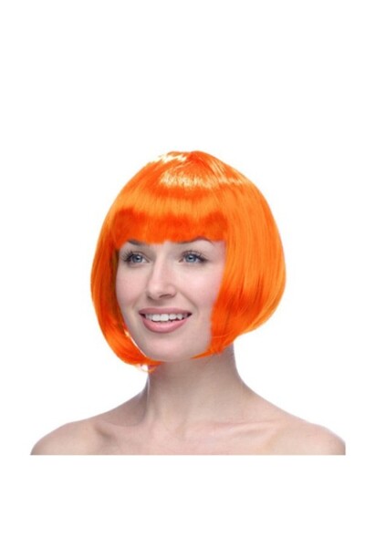 ForWhat Perucă portocalie pentru birou, acasă, birou, activități, spectacol, ...