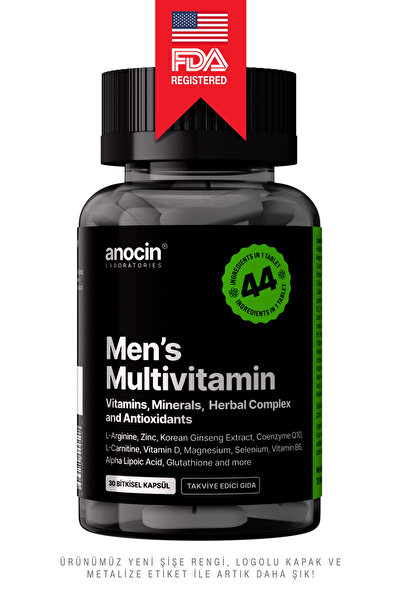 anocin Men Multivitamin (Erkeklere Özel) multi Vitamin, Mineral, Bitkisel Komplex