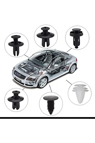 Generic Car Fastening Clips Set, 100 Pieces