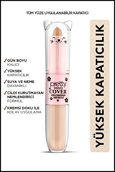 BSR SHOWROOM Likit Fırçalı - Stıck Göz Altı Kapatıcısı Concealer 2in1