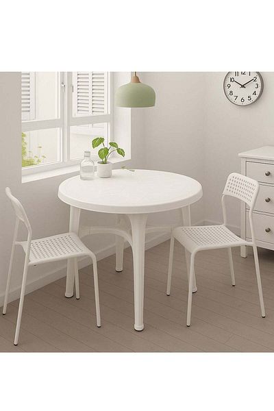 ALMUFARREJ Round Dining Table In White – 80 Cm | Modern Elegance For Compact Spaces