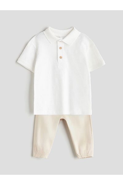 LC Waikiki Polo Neck Baby Boy Shirt and Trousers 2 Pcs