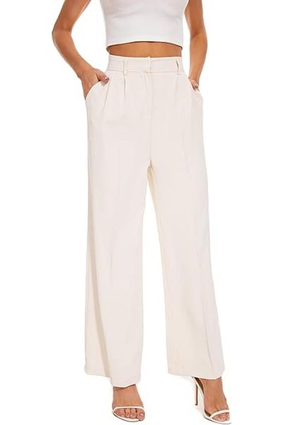 OEM Pantaloni largi pentru femei, talie înaltă elastică, pantaloni de lucru lungi și drepți, pantaloni de afaceri, pantaloni largi