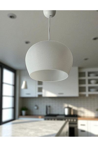 CESSTORE ثريا بيضاء مزخرفة حديثة - إضاءة سقف مزخرفة، تصميم بسيط متوافق مع LED