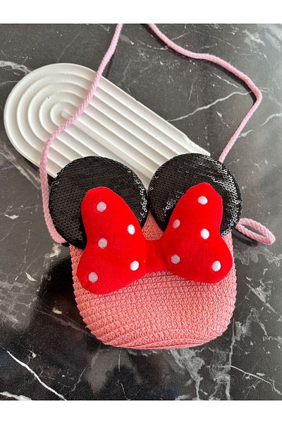 EMKSHOP 3D Straw Children's Bag with Mickey Ears