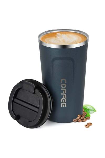 LA' PRECIOUS Coffee Vacuum Insulated Travel Mug Smilatte Leakproof Double Wall Stainless Steel Reusable Coffee Cu