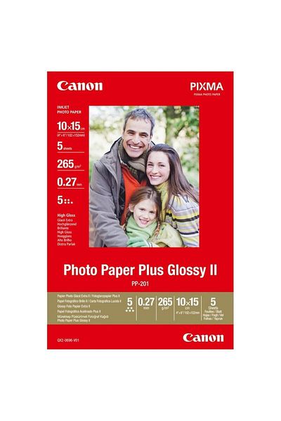 Canon Hartie Foto Pixma Photo Paper Plus Glossy Ii Pp-201, 10x15cm, 265 G/m², 50 Coli