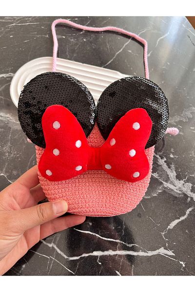 EMKSHOP 3D Straw Children's Bag with Mickey Ears