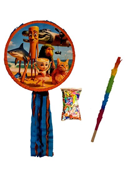 PinaStar Pinata Italian Brainrot cu bat si confetti. Ballerina Cappuccina Tra...