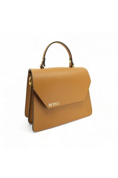 BESSO Dolce Elegante Brown genuine leather handbag