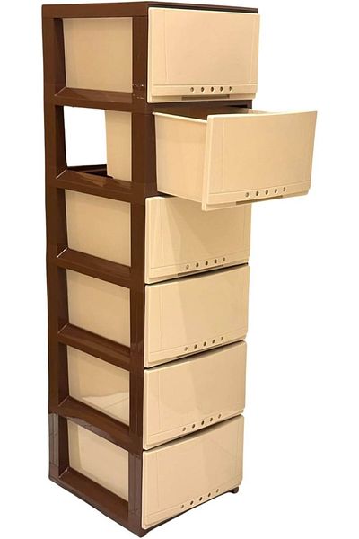 co arma 6-Tier Multi-Purpose Plastic Storage Drawer 42 x 34 x 124 cm