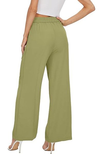 OEM Pantaloni largi pentru femei, talie înaltă elastică, pantaloni de lucru lungi și drepți, pantaloni de afaceri, pantaloni largi
