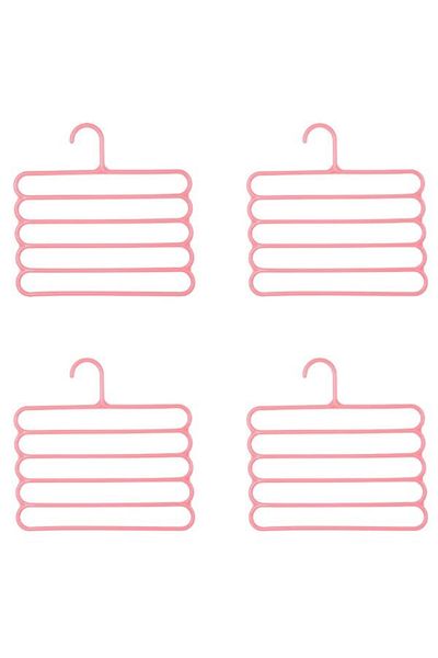 JollyMag Set of 4 multifunctional plastic hangers with 5 positions for trousers, skirts, ties