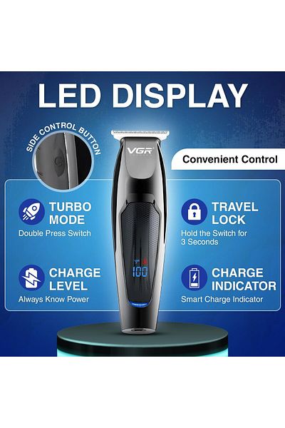 VGR V-070 Professional Hair Trimmer, 120 Minutes Running Time, Men's Shaver (Black)