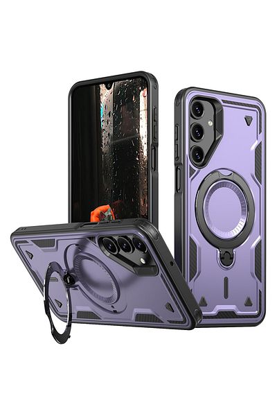 ALC MOBILE Military armour case with metal ring, compatible with Samsung Galaxy A36, Purple