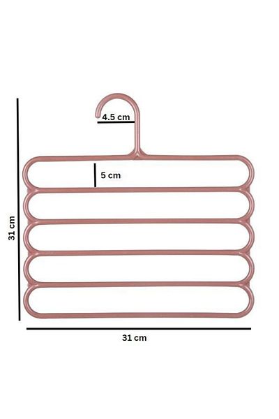 JollyMag Set of 4 multifunctional plastic hangers with 5 positions for trousers, skirts, ties
