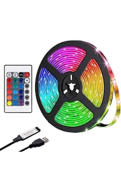 Muchmy 5 Meter USB Led Lights 16 Multicolor Remote Controller Decoration Party Indoor-outdoor Light Roll