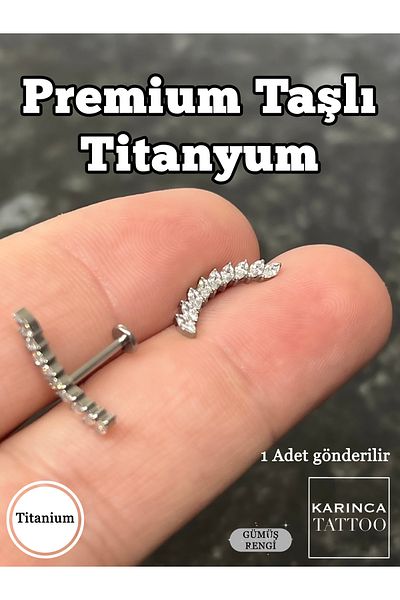 Karınca Piercing Stoned Titanium Piercing Luxury Inner Conch Flat Helix Tragus Standard Lobe Quality Ear Earring