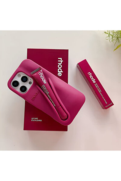 HYPERSOFT Iphone 16 Pro (6.3 inç) Uyumlu Summer Lip Case Ruj Bölmeli Rujlu Kılıf