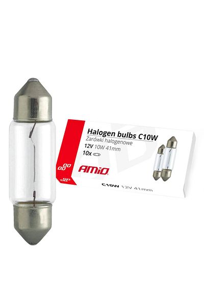 JollyMag Set of 10 halogen bulbs C10W Festoon, 41mm, 12V