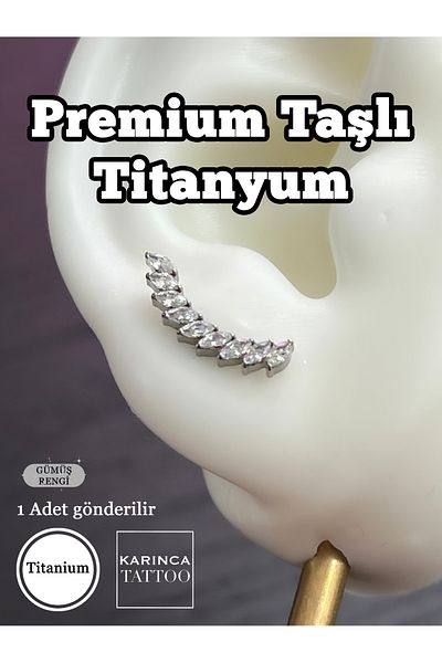 Karınca Piercing Stoned Titanium Piercing Luxury Inner Conch Flat Helix Tragus Standard Lobe Quality Ear Earring