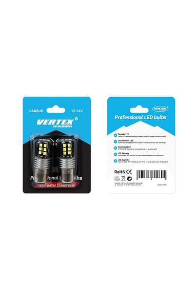 JollyMag Set of LED CANBUS compatible car bulbs P21/5W BA15D 15 SMD 7.5W White 12/24V