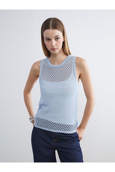 LC Waikiki Crew Neck Openwork Women's Knitwear Singlet