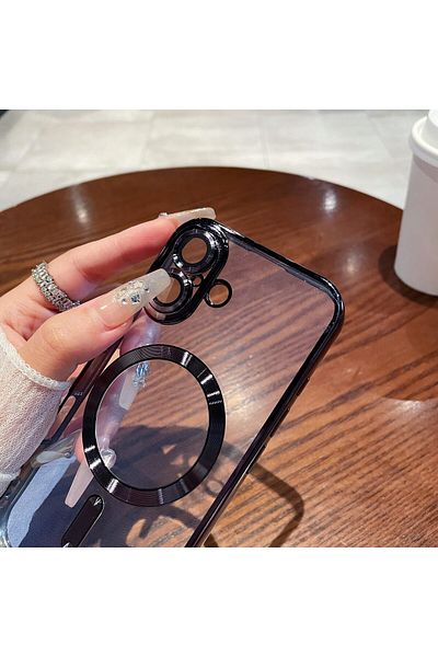 REDz Accessories Carcasă Luxe Armor, Magsafe, Apple iPhone 16 Plus, protecție cameră, silicon, transparentă, roșie