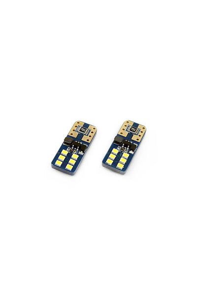 JollyMag Set of LED CANBUS UltraBright compatible T10e W5W 12 SMD White 12/24V car bulbs