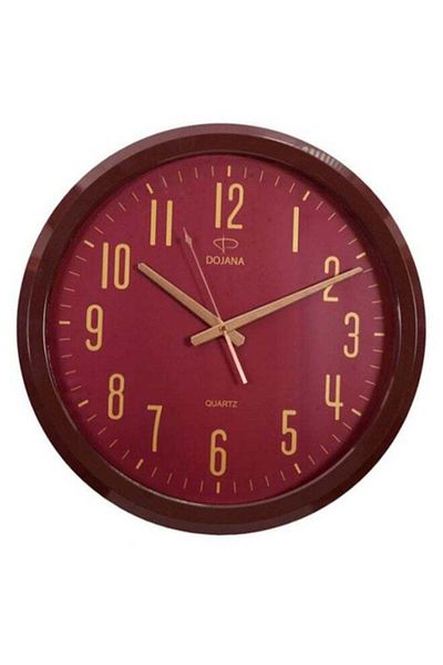 dojana Round Shape Analog Wall Clock Red