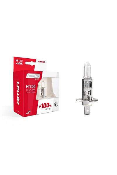 JollyMag Halogen bulb set H1 12V 55W LumiTec SILVER + 100% DUO BOX