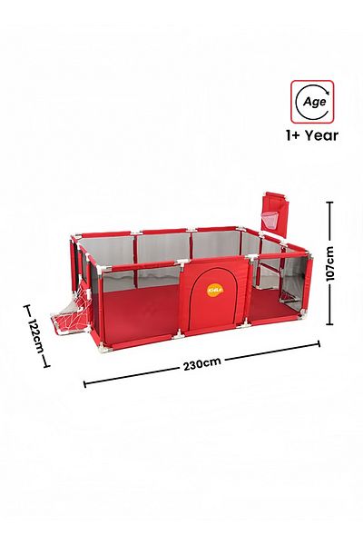 KidLe Playpen With Net With Stainless Steel Frame And Safety Net For Safe Fun Time 230x122x107cm