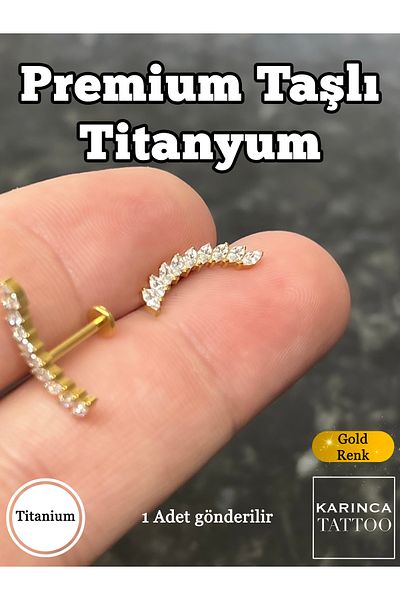 Karınca Piercing Stoned Titanium Piercing Luxury Inner Conch Flat Helix Tragus Standard Lobe Quality Ear Earring