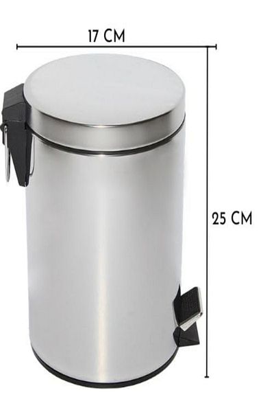 MOONLİGHT Stainless Steel Dustbin, Pedal Bin, Garbage Bin with Removable Bucket Round Shape, Use for