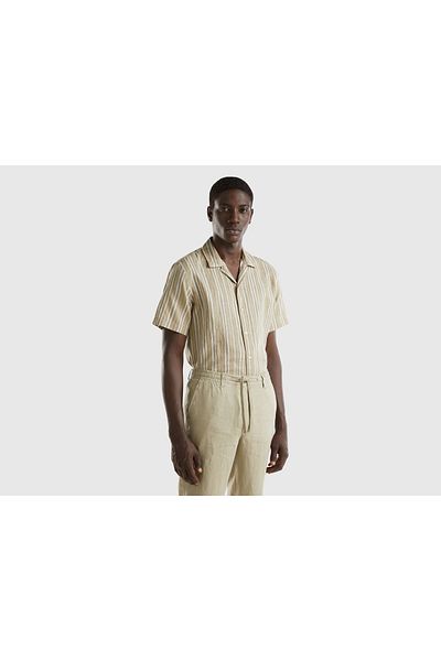 United Colors of Benetton Short Sleeve Linen Blend Shirt