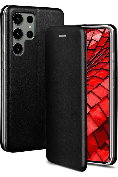ALC MOBILE Magnetic Flip Cover Case compatible with, Samsung Galaxy S24 Ultra, Black