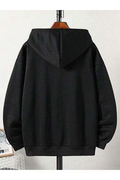 Boi Originals Minimal Sweatshirt - Μαύρη στάμπα Oversize Χοντρή κουκούλα